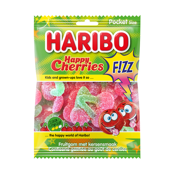 Haribo happy cherries F!ZZ zakje 70 gr