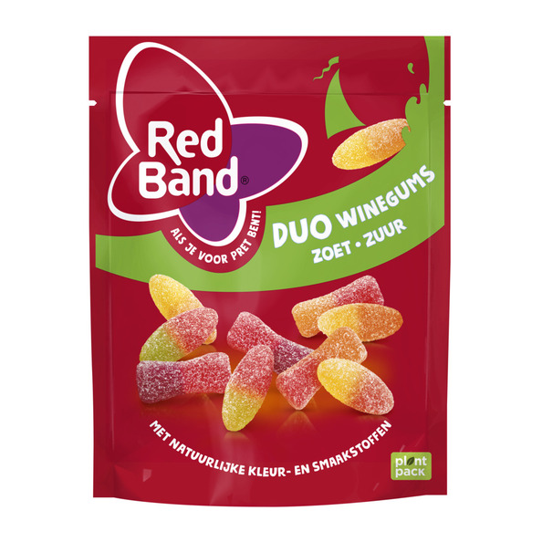 Red band duo winegums zoet zuur zak 215 gr