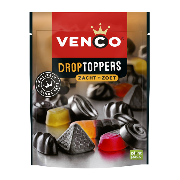 Venco droptoppers zacht zoet zak 225 gr