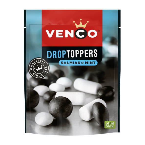Venco droptoppers salmiak mint zak 225 gr