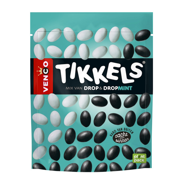 Venco tikkels dropmint zak 245 gr