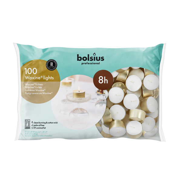 Bolsius professional waxine lichten wit 8 uur 100 stuks
