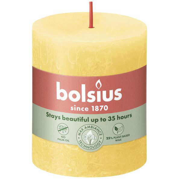 Bolsius Rustiek stompkaars 80/68 Sunny Yellow