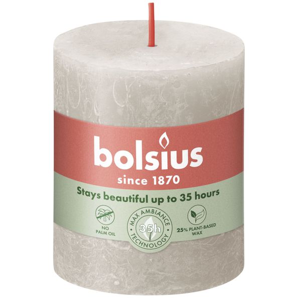 Bolsius Rustiek stompkaars 80/68 Sandy Grey