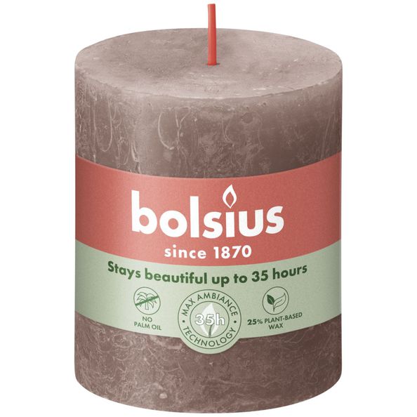 Bolsius Rustiek stompkaars 80/68 Rustic Taupe