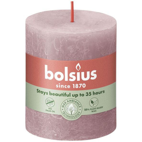 Bolsius Rustiek stompkaars 80/68 Ash Rose