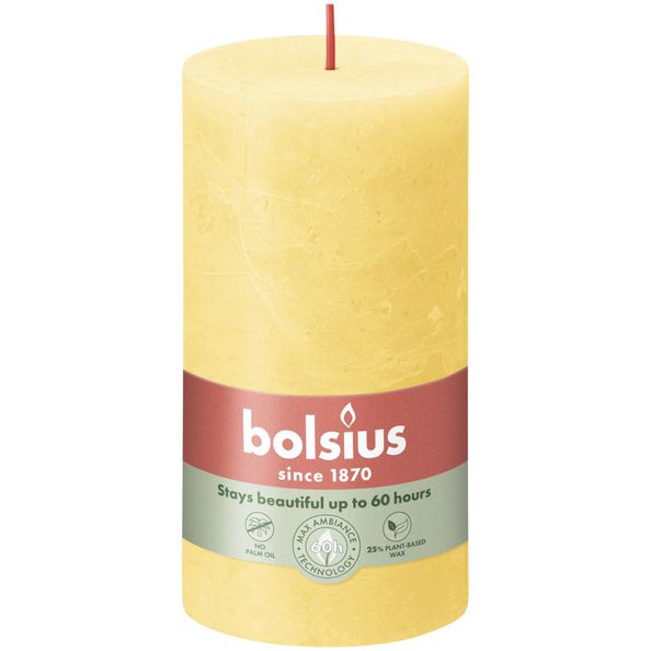 Bolsius Rustiek stompkaars 130/68 Sunny Yellow