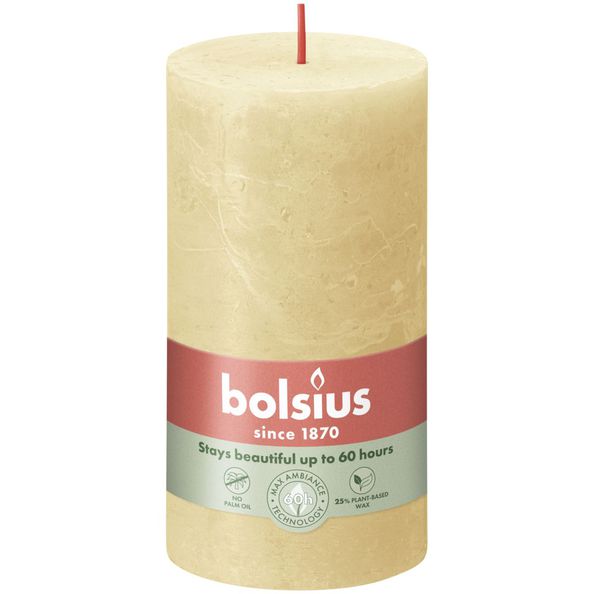 Bolsius Rustiek stompkaars 130/68 Oat Beige