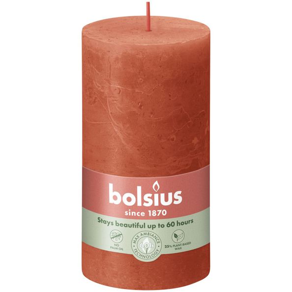 Bolsius Rustiek stompkaars 130/68 Earthy Orange