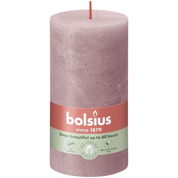 Bolsius Rustiek stompkaars 130/68 Ash Rose