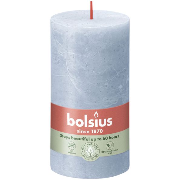 Bolsius Rustiek stompkaars 130/68 Sky Blue