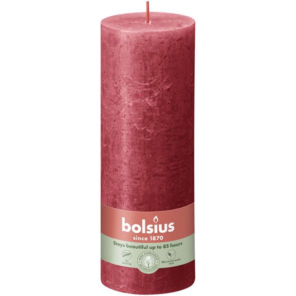 Bolsius Rustiek stompkaars 190/68 Delicate Red