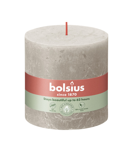 Bolsius Rustiek stompkaars 100/100 Sandy Grey