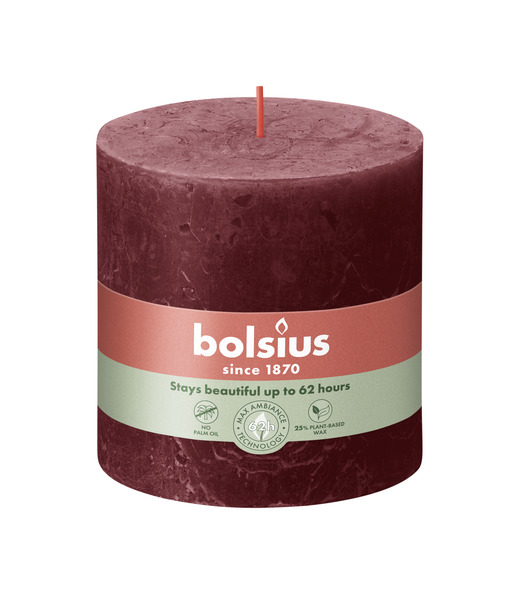Bolsius Rustiek stompkaars 100/100 Velvet Red