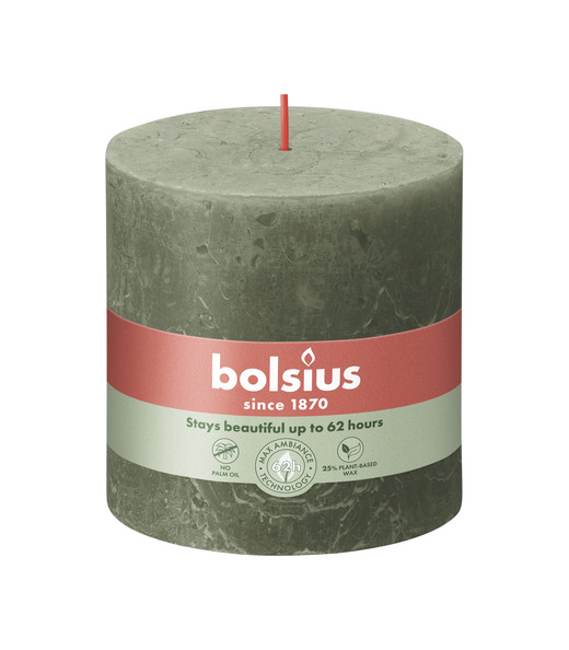 Bolsius Rustiek stompkaars 100/100 Fresh Olive
