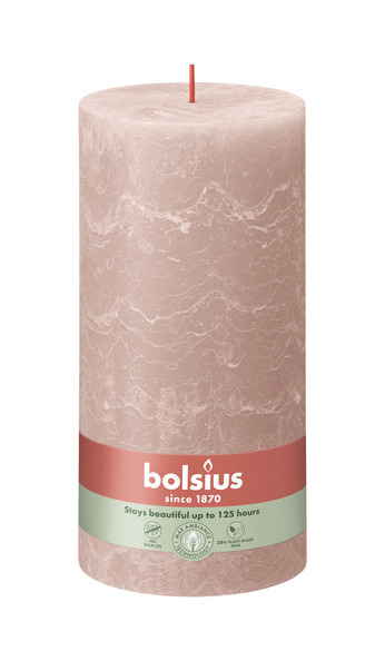 Bolsius Rustiek stompkaars 200/100 Misty Pink