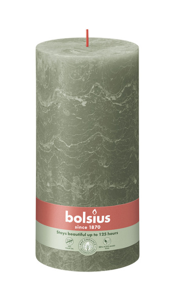 Bolsius Rustiek stompkaars 200/100 Fresh Olive