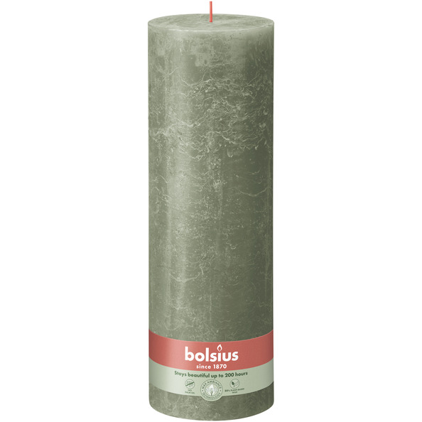 Bolsius Rustiek stompkaars 300/100 Fresh Olive
