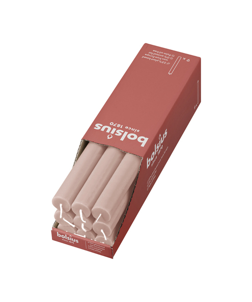 Bolsius Rustiek tafelkaars 9 stuks Misty Pink