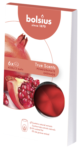 Bolsius Wax melts pack 6 True Scents Pomegranate