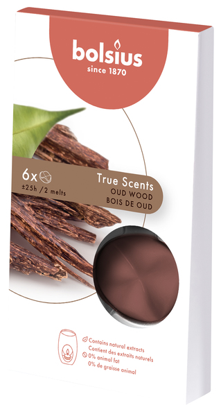 Bolsius Wax melts pack 6 True Scents Oud Wood