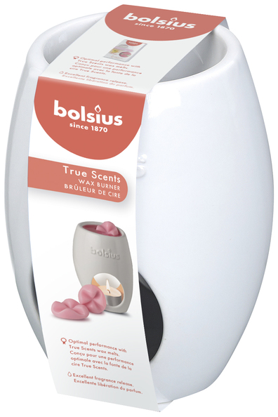 Bolsius Aromatic waxbrander ovaal wit