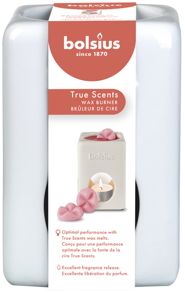Bolsius Aromatic waxbrander vierkant wit