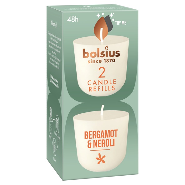 Bolsius Navulling Clean Light pack 2 Bergamot & Neroli