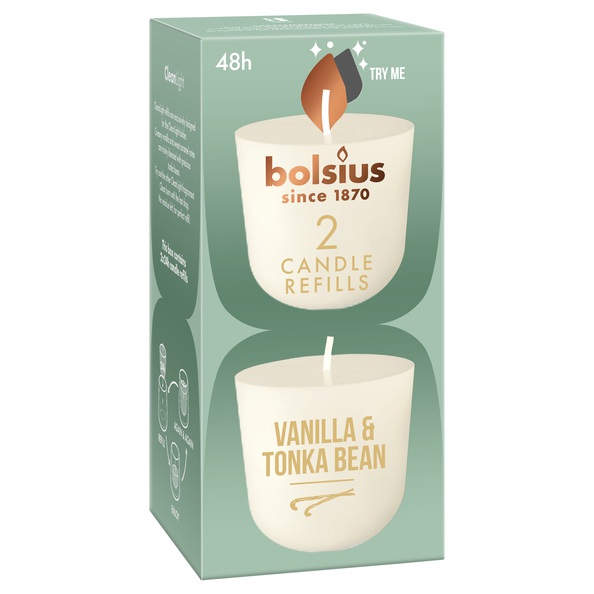 Bolsius Navulling Clean Light pack 2 Vanille & Tonkaboon