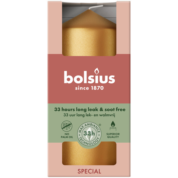 Bolsius Stompkaars 120/58 metallic Golden Orange