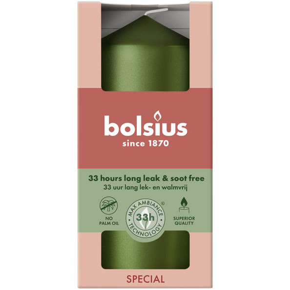 Bolsius Stompkaars 120/58 metallic Green