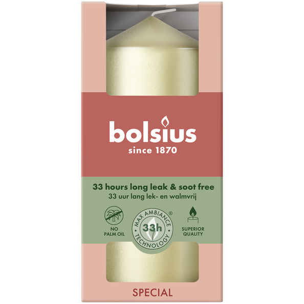 Bolsius Stompkaars 120/58 metallic White Silver