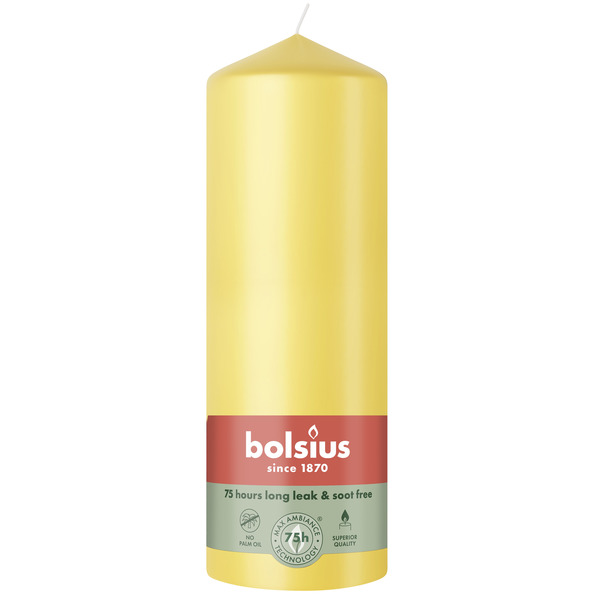 Bolsius stompkaars 200/68 sunny yellow a6