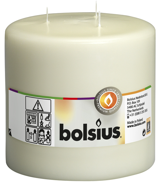 Bolsius Mammoetkaars 3 lonten 150/150 Ivoor