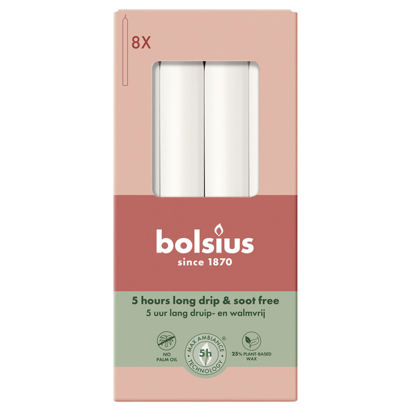 Bolsius Dinerkaarsen 170/20 doos 8 Cloudy White