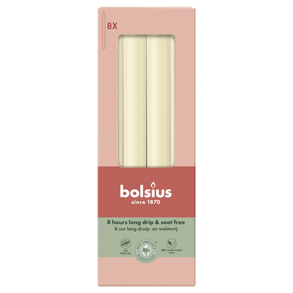 Bolsius Dinerkaarsen 230/20 doos 8 Soft Pearl