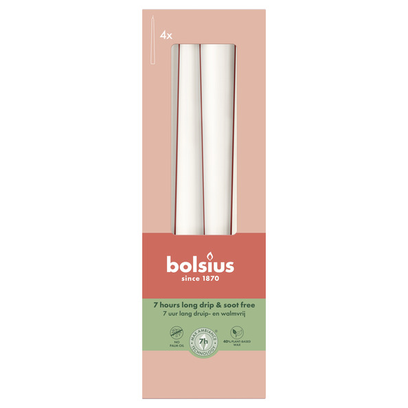 Bolsius Gotische kaarsen 245/24 doos 4 Cloudy White