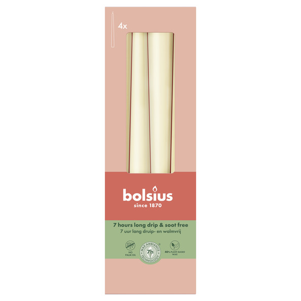 Bolsius Gotische kaarsen 245/24 doos 4 Soft Pearl
