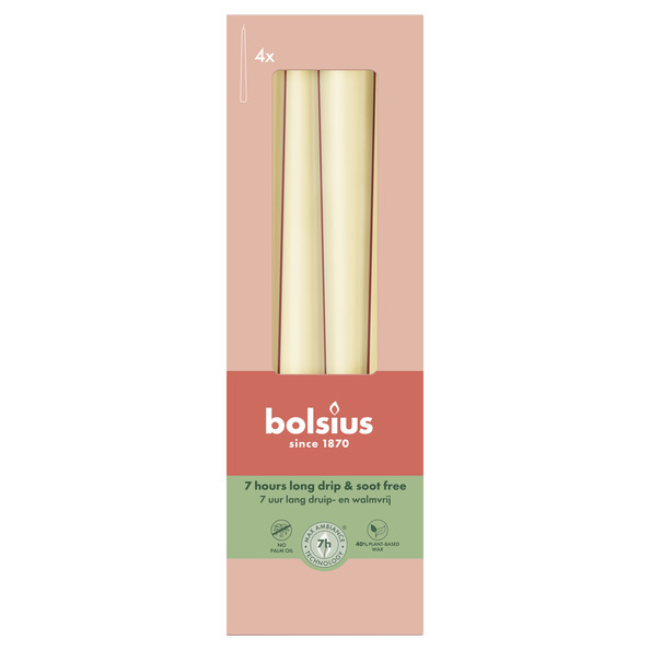 Bolsius Gotische kaarsen 245/24 doos 4 Oat Beige