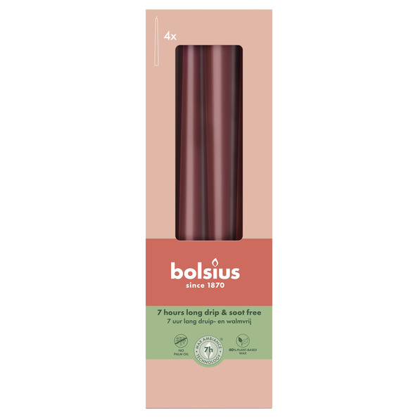 Bolsius Gotische kaarsen 245/24 doos 4 Velvet Red