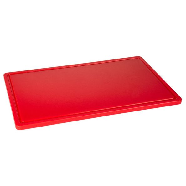 Snijplank rood met geul hygiene 53 x 32.5 x 2 cm