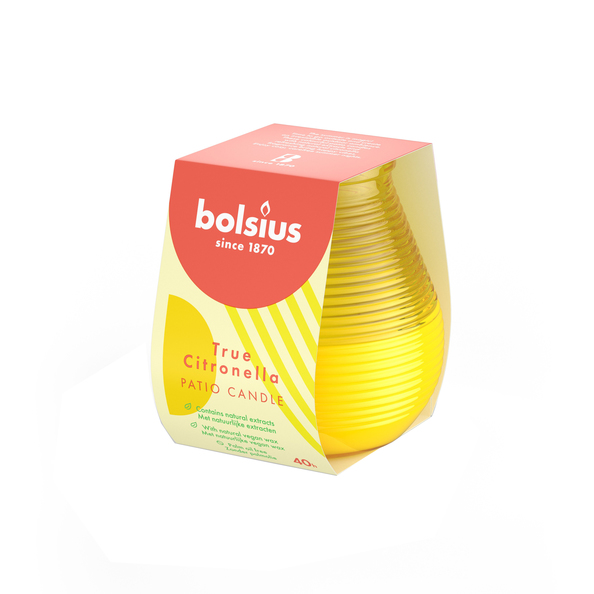 Bolsius olympic light true citronella geel