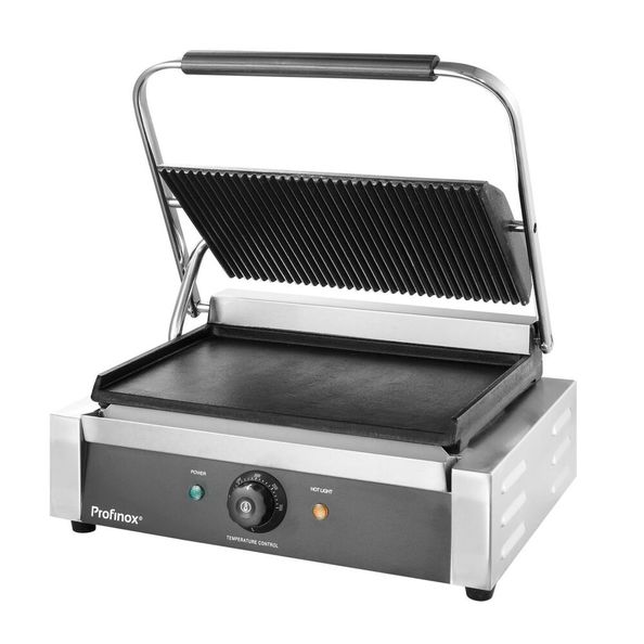 Profinox contactgrill enkel glad/geribd pgv-430