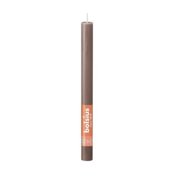Bolsius dinerkaars rustiek 270/23 taupe 8x8stuks