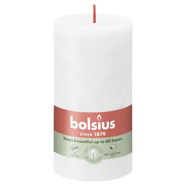 Bolsius rustiekkaars 190/68 cloudy white