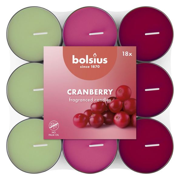 Bolsius geurlichten cranberry 18 stuks