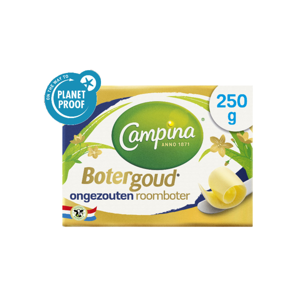 Campina botergoud roomboter ongezouten 250 gr