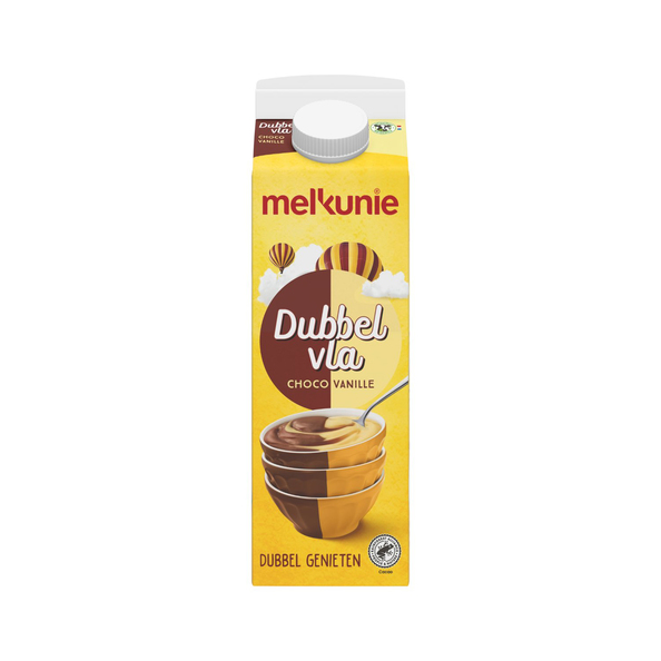 Melkunie dubbelvla vanille chocolade 1 ltr