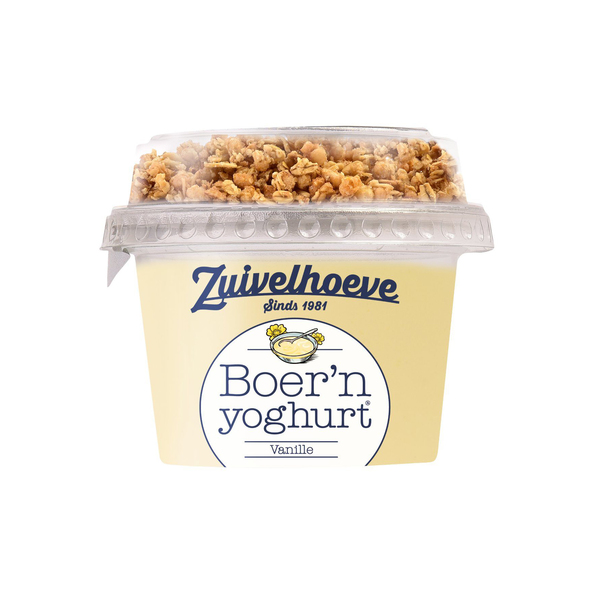 Zuivelhoeve boer'n yoghurt vanille muesli topcup 170 gr