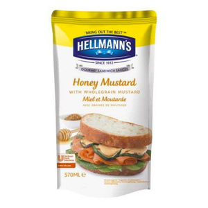 Hellmann's sandwichsaus honing mosterd zak 570 ml